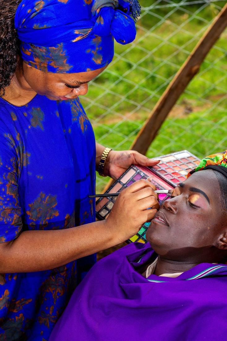 Makeup artist at work